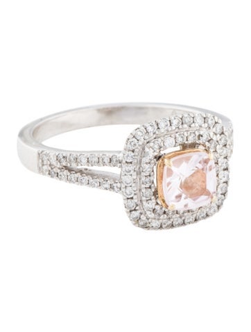 Simply Vera Cocktail Ring 14K Morganite & Diamond 7