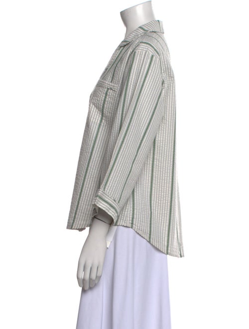Tuckernuck Striped Three-Quarter Sleeve Button-Up Top