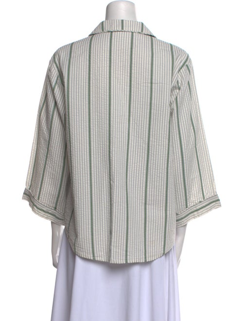 Tuckernuck Striped Three-Quarter Sleeve Button-Up Top