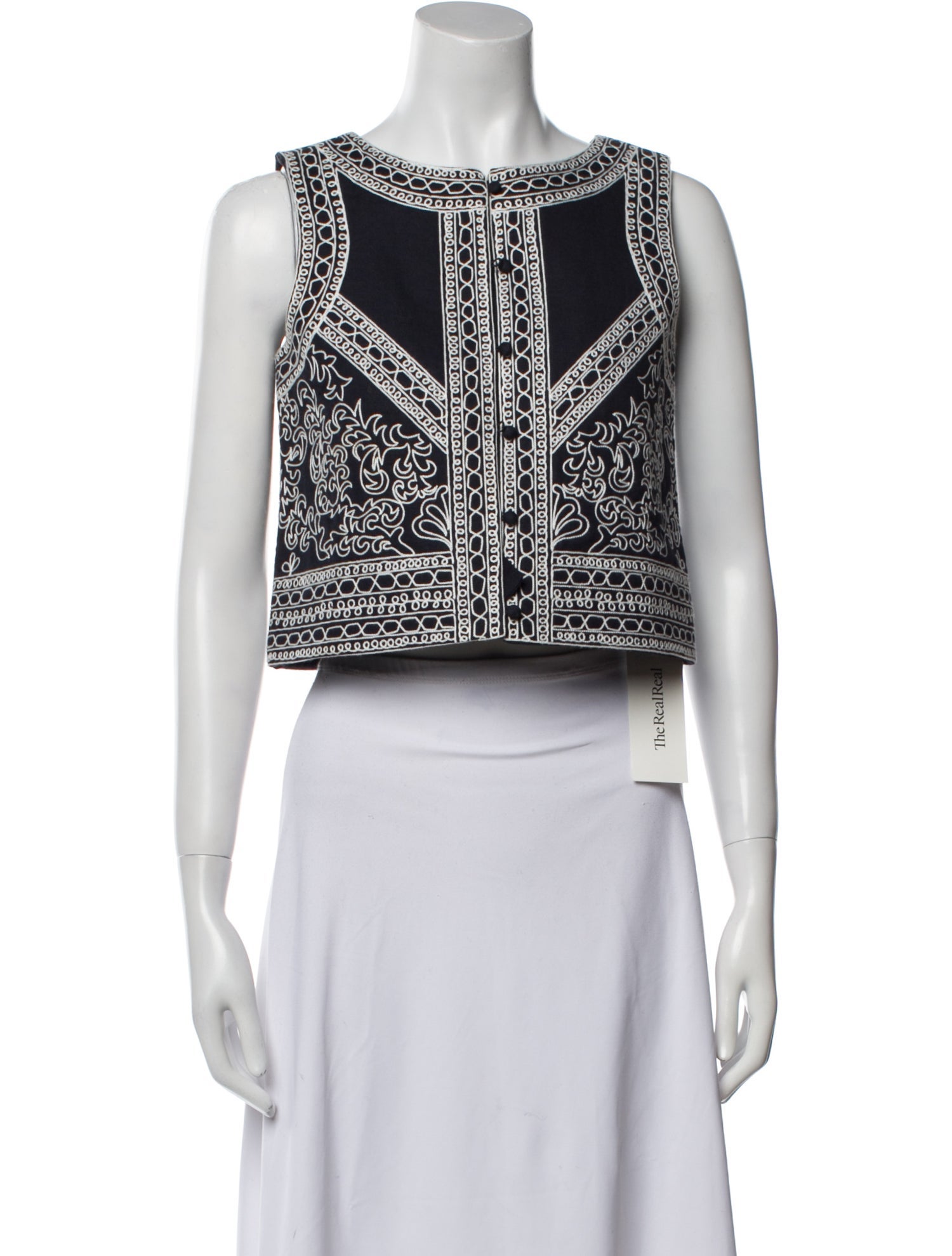 Tuckernuck Printed Bateau Neckline Crop Top