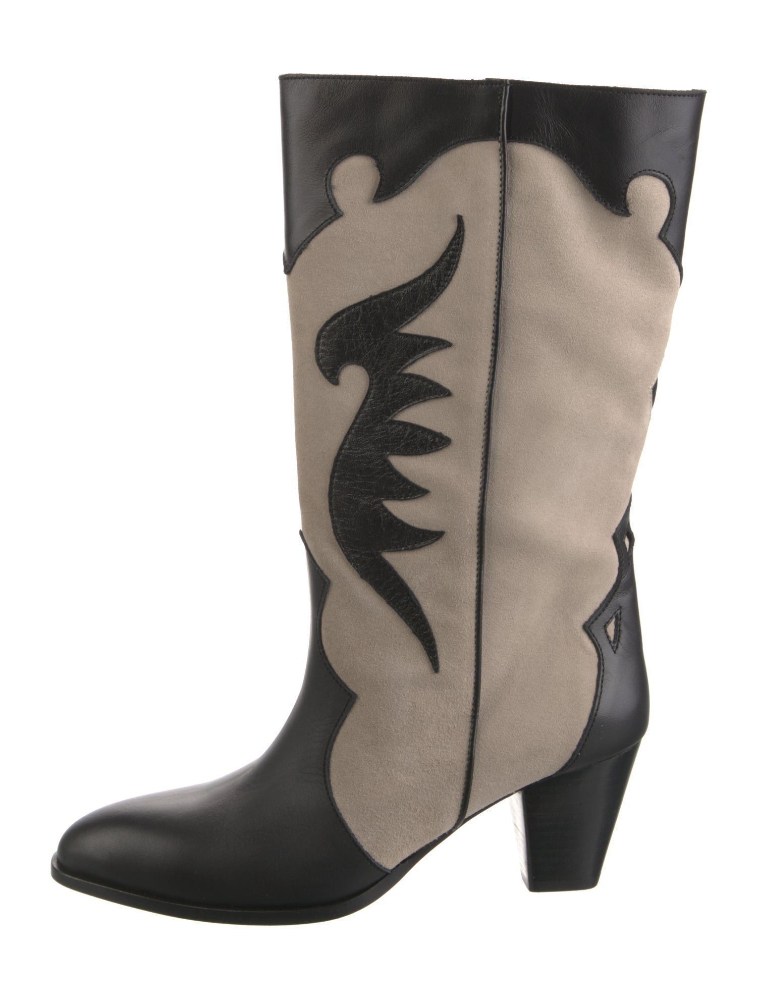 Toral Suede Patterned Western Boots