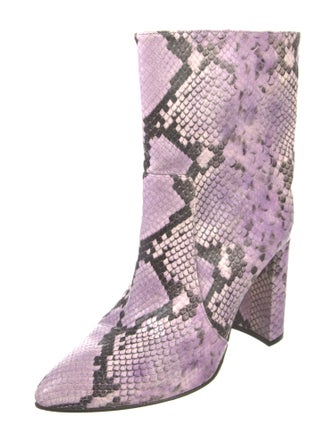 Toral Embossed Leather Animal Print Boots