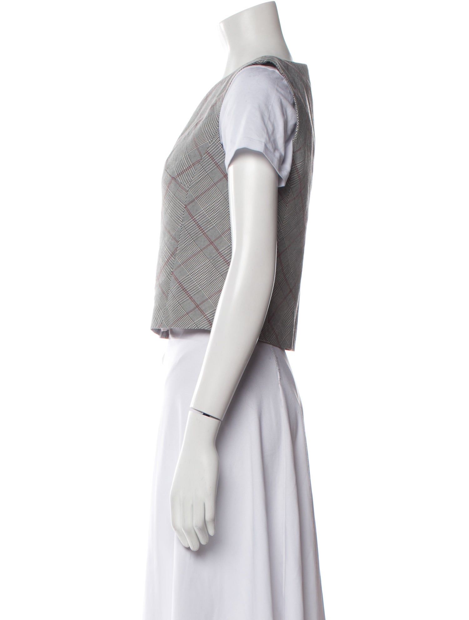 Tailored by Rebecca Taylor Linen Plaid Print Crop Top w/ Tags