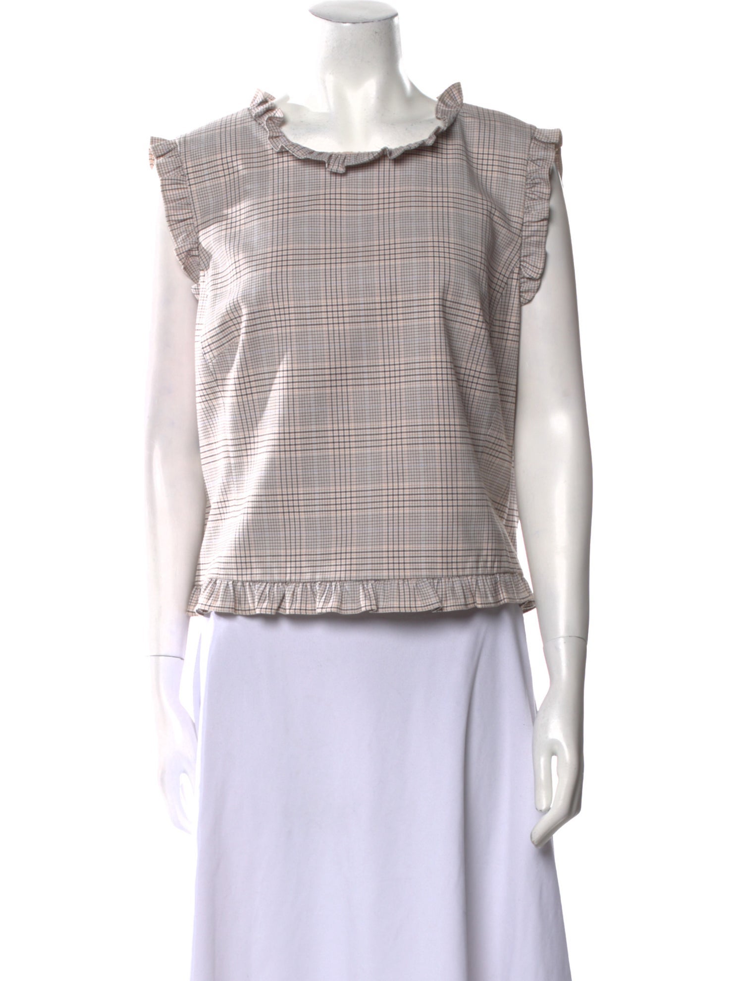 Tailored by Rebecca Taylor Plaid Print Scoop Neck Crop Top w/ Tags