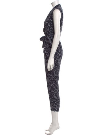 Tailored by Rebecca Taylor Polka Dot Print V-Neck Jumpsuit