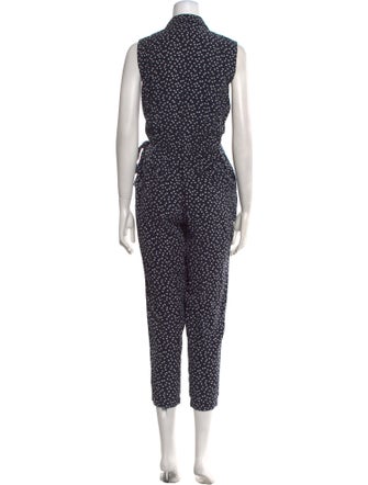 Tailored by Rebecca Taylor Polka Dot Print V-Neck Jumpsuit