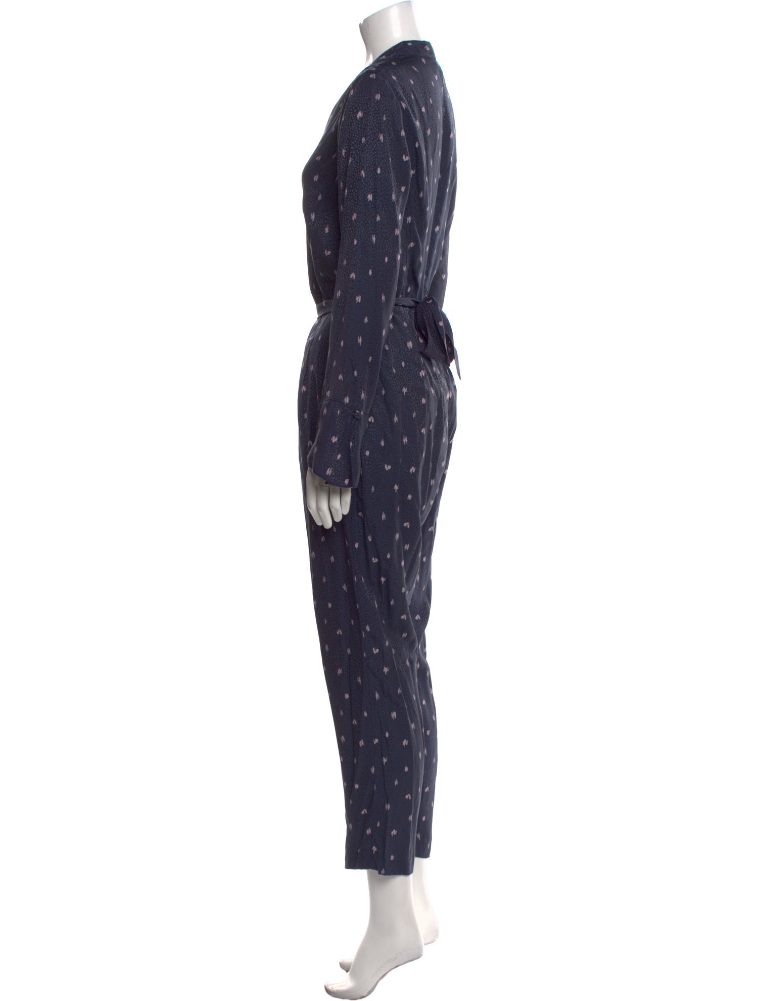Tailored by Rebecca Taylor Printed Plunge Neckline Jumpsuit