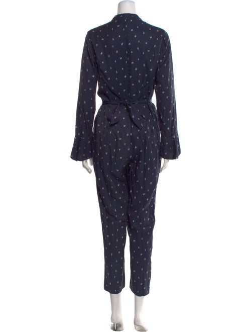 Tailored by Rebecca Taylor Printed Plunge Neckline Jumpsuit