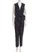 Tailored by Rebecca Taylor Floral Print Plunge Neckline Jumpsuit