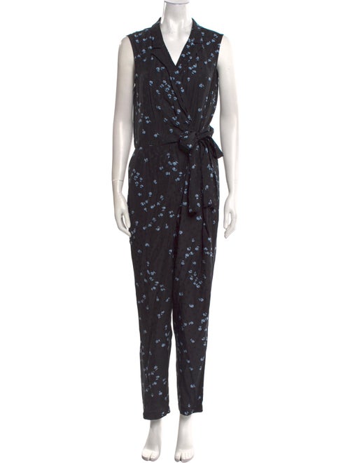Tailored by Rebecca Taylor Printed V-Neck Jumpsuit
