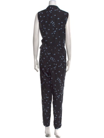 Tailored by Rebecca Taylor Printed V-Neck Jumpsuit