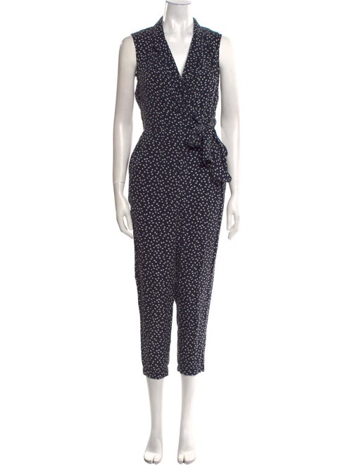 Tailored by Rebecca Taylor Polka Dot Print V-Neck Jumpsuit