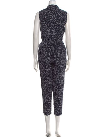 Tailored by Rebecca Taylor Polka Dot Print V-Neck Jumpsuit