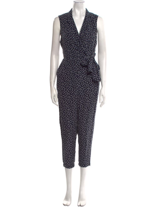 Tailored by Rebecca Taylor Polka Dot Print V-Neck Jumpsuit