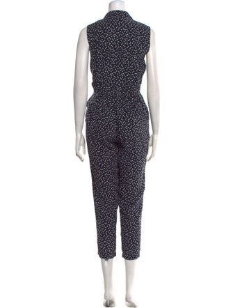 Tailored by Rebecca Taylor Polka Dot Print V-Neck Jumpsuit