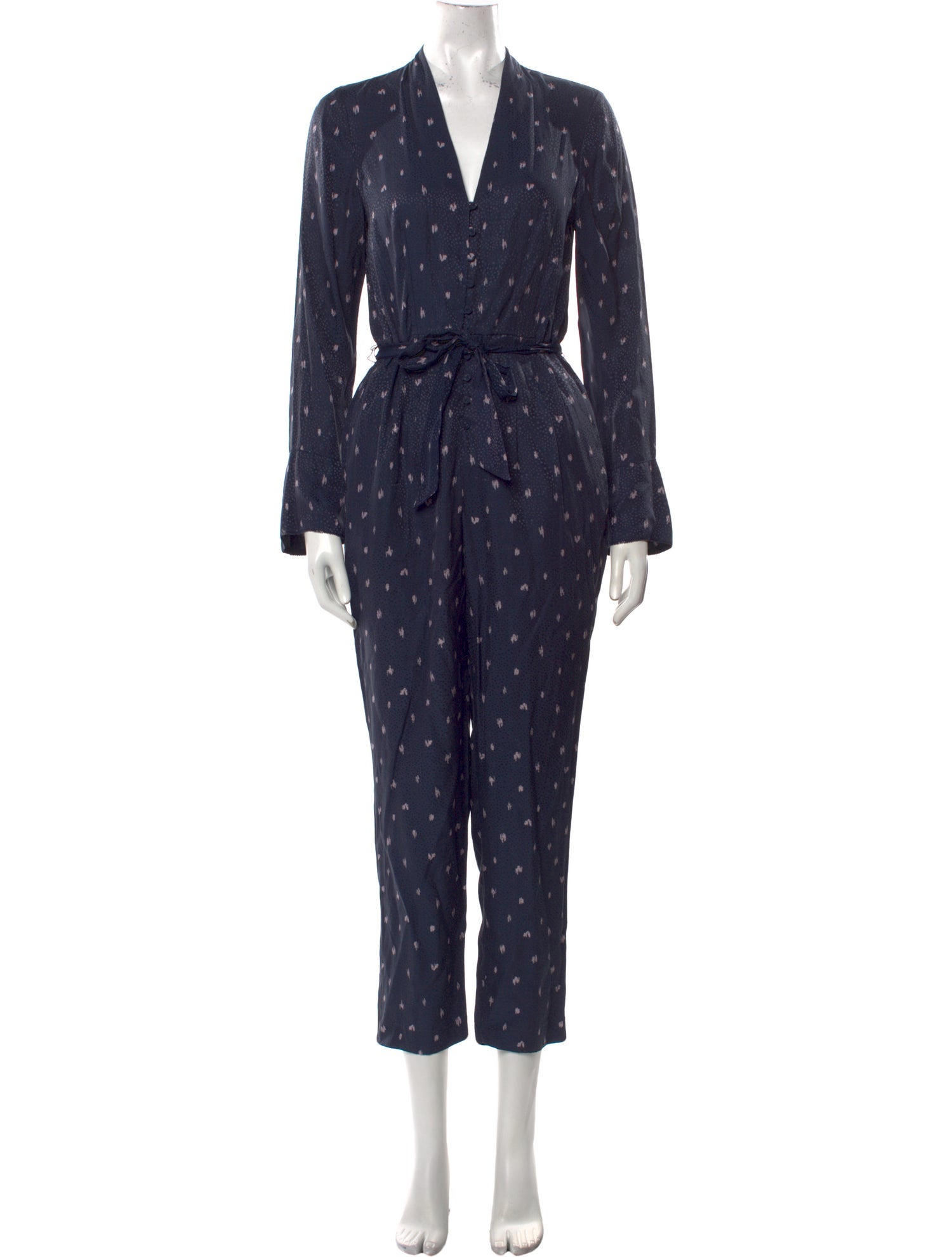 Tailored by Rebecca Taylor Polka Dot Print V-Neck Jumpsuit w/ Tags