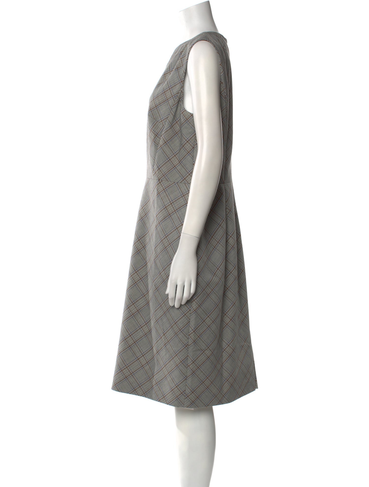 Tailored by Rebecca Taylor Plaid Print Midi Length Dress