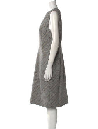 Tailored by Rebecca Taylor Plaid Print Midi Length Dress