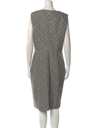 Tailored by Rebecca Taylor Plaid Print Midi Length Dress