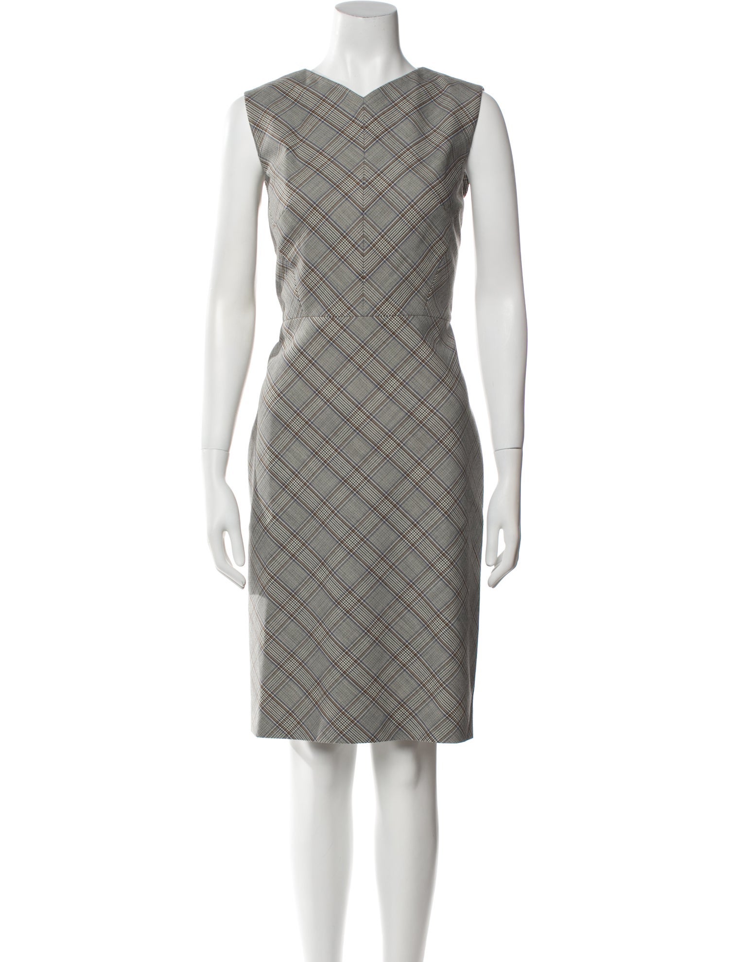 Tailored by Rebecca Taylor Plaid Print Knee-Length Dress