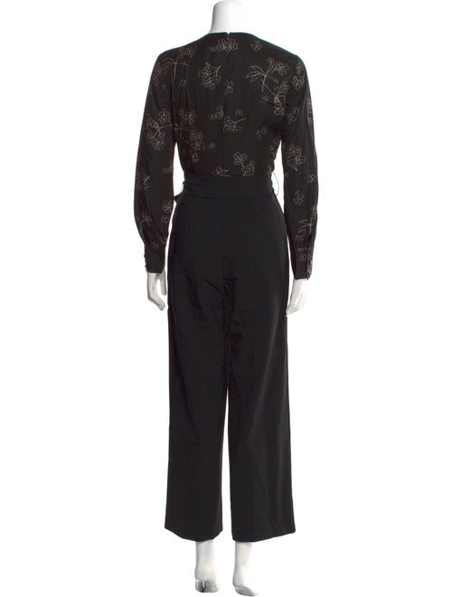 Tailored by Rebecca Taylor Floral Print V-Neck Jumpsuit