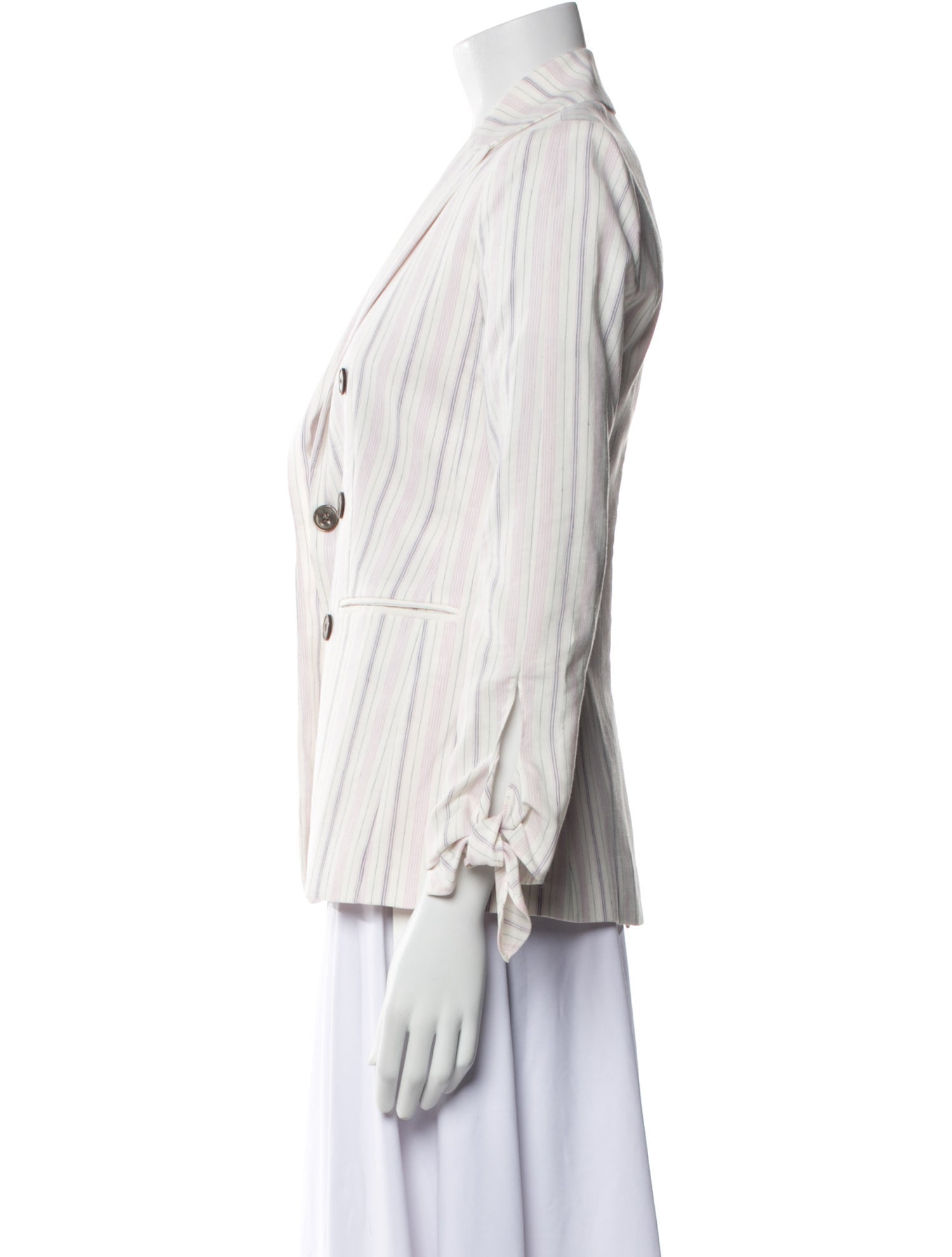 Tailored by Rebecca Taylor Linen Striped Blazer