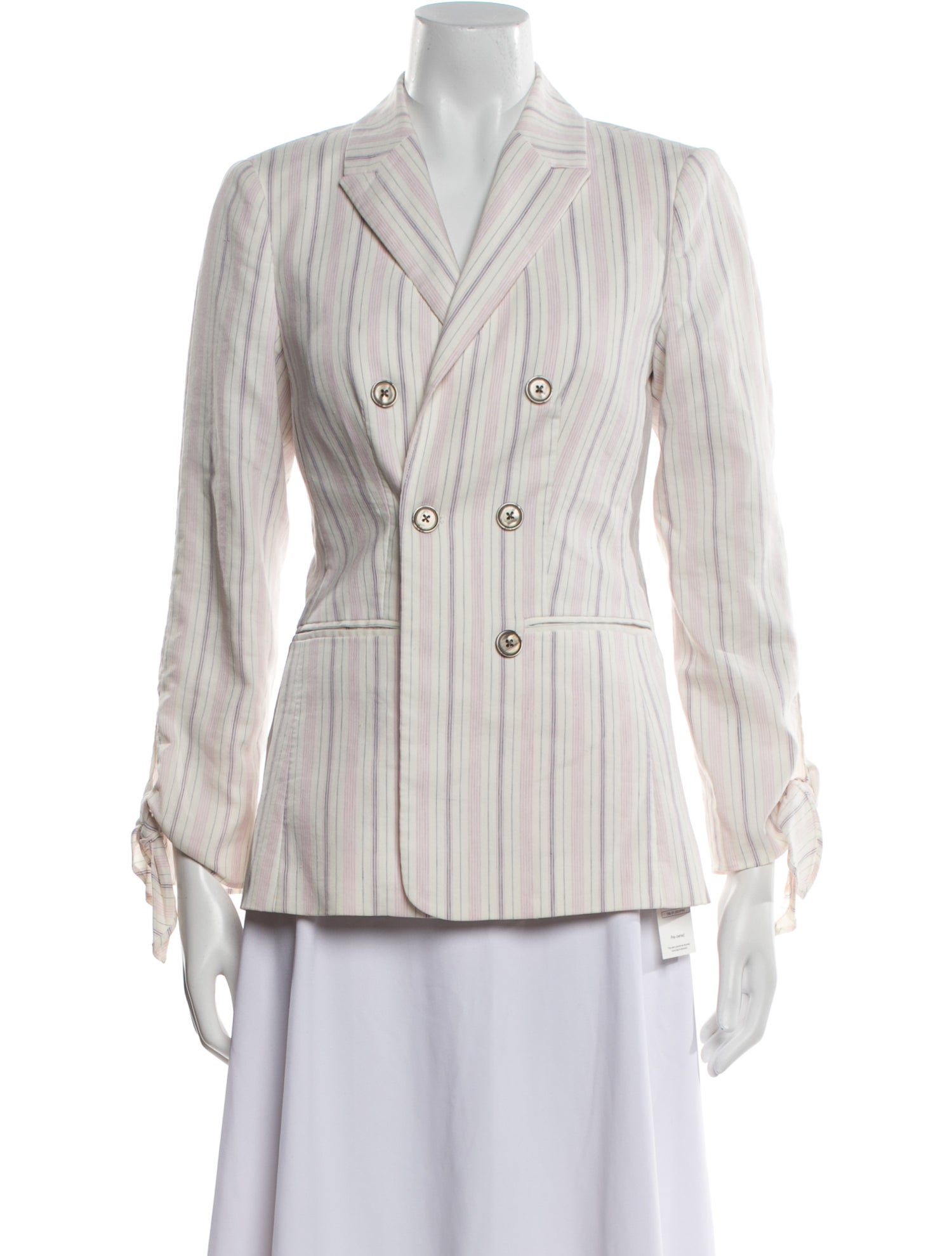 Tailored by Rebecca Taylor Linen Striped Blazer