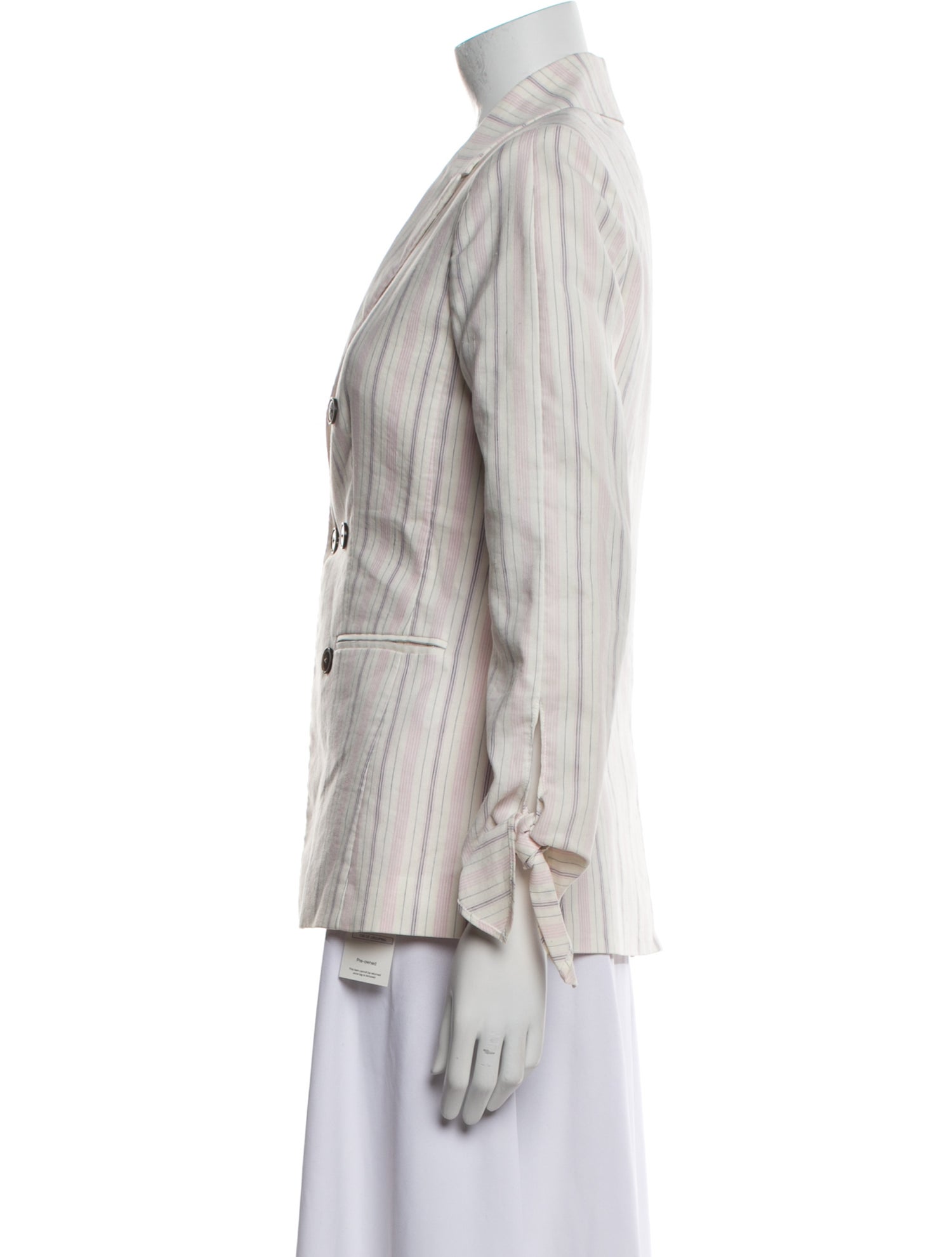 Tailored by Rebecca Taylor Linen Striped Blazer