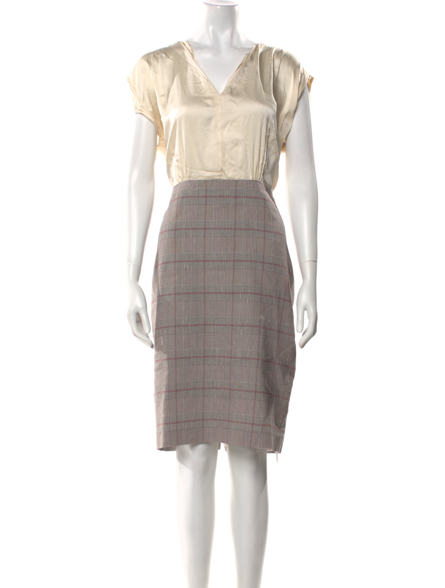 Tailored by Rebecca Taylor Plaid Print Knee-Length Dress