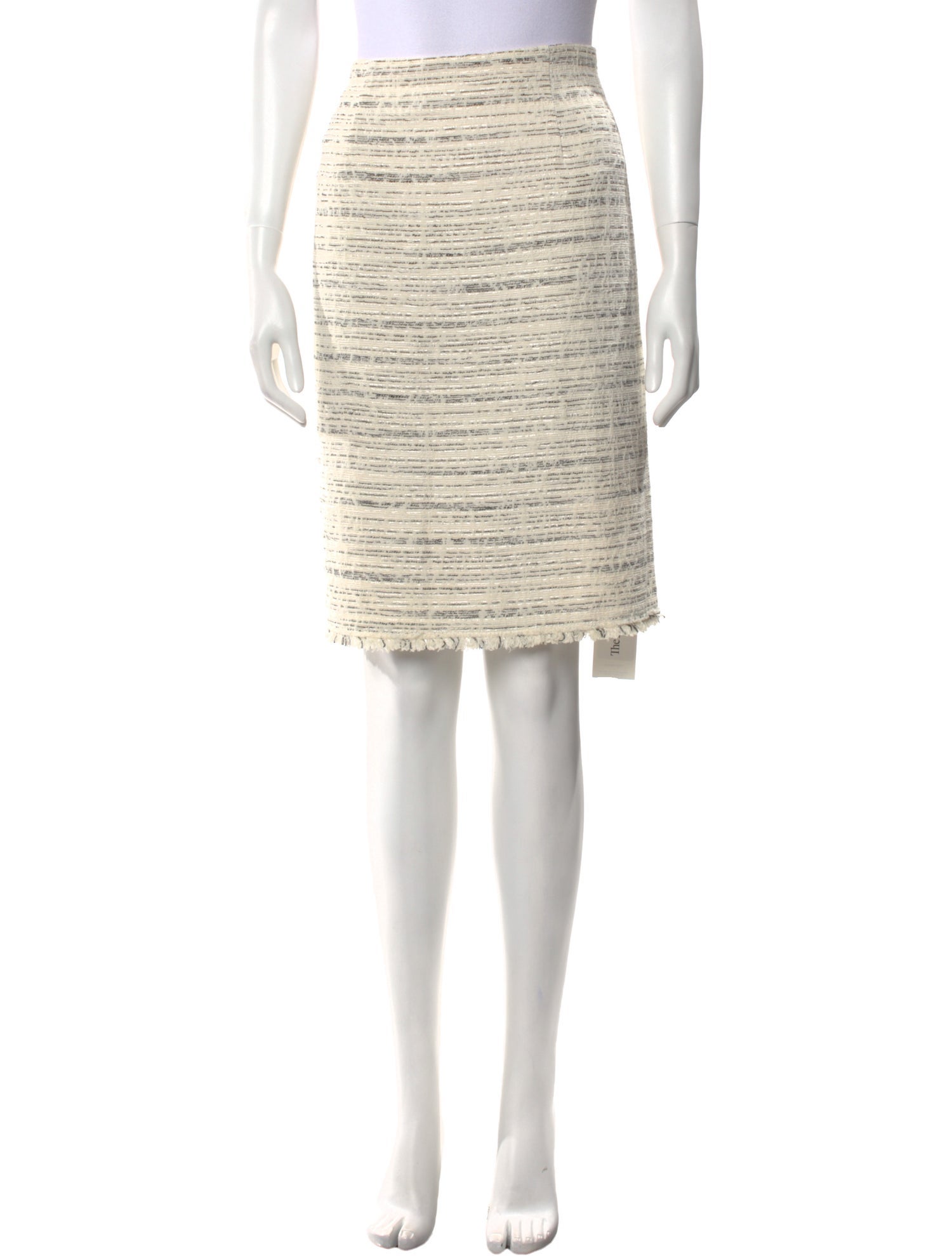 Tailored by Rebecca Taylor Raw-Edge Trim Knee-Length Skirt w/ Tags