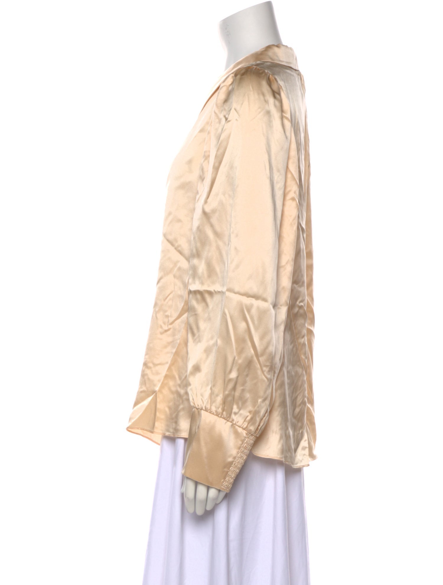 Tailored by Rebecca Taylor Silk Long Sleeve Button-Up Top