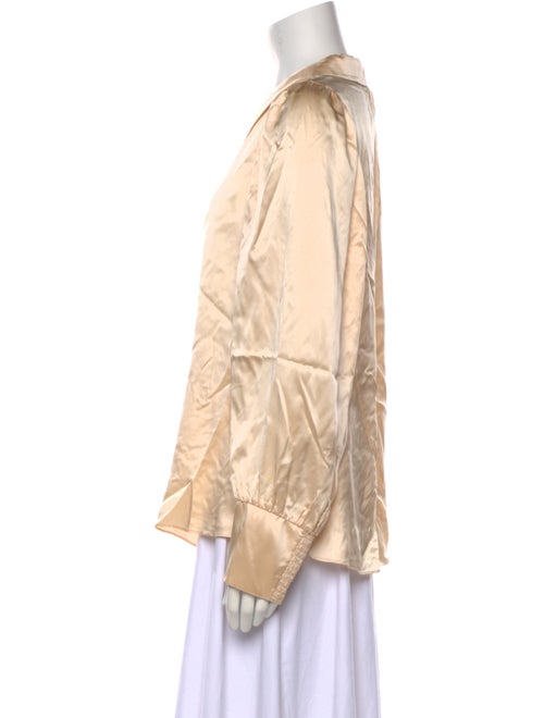 Tailored by Rebecca Taylor Silk Long Sleeve Button-Up Top