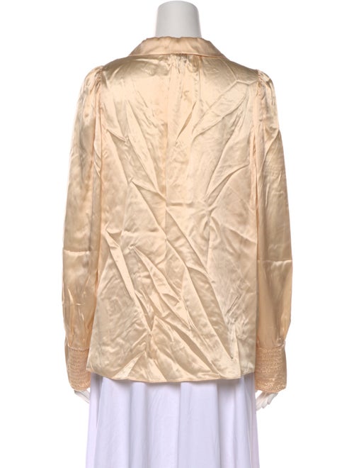 Tailored by Rebecca Taylor Silk Long Sleeve Button-Up Top