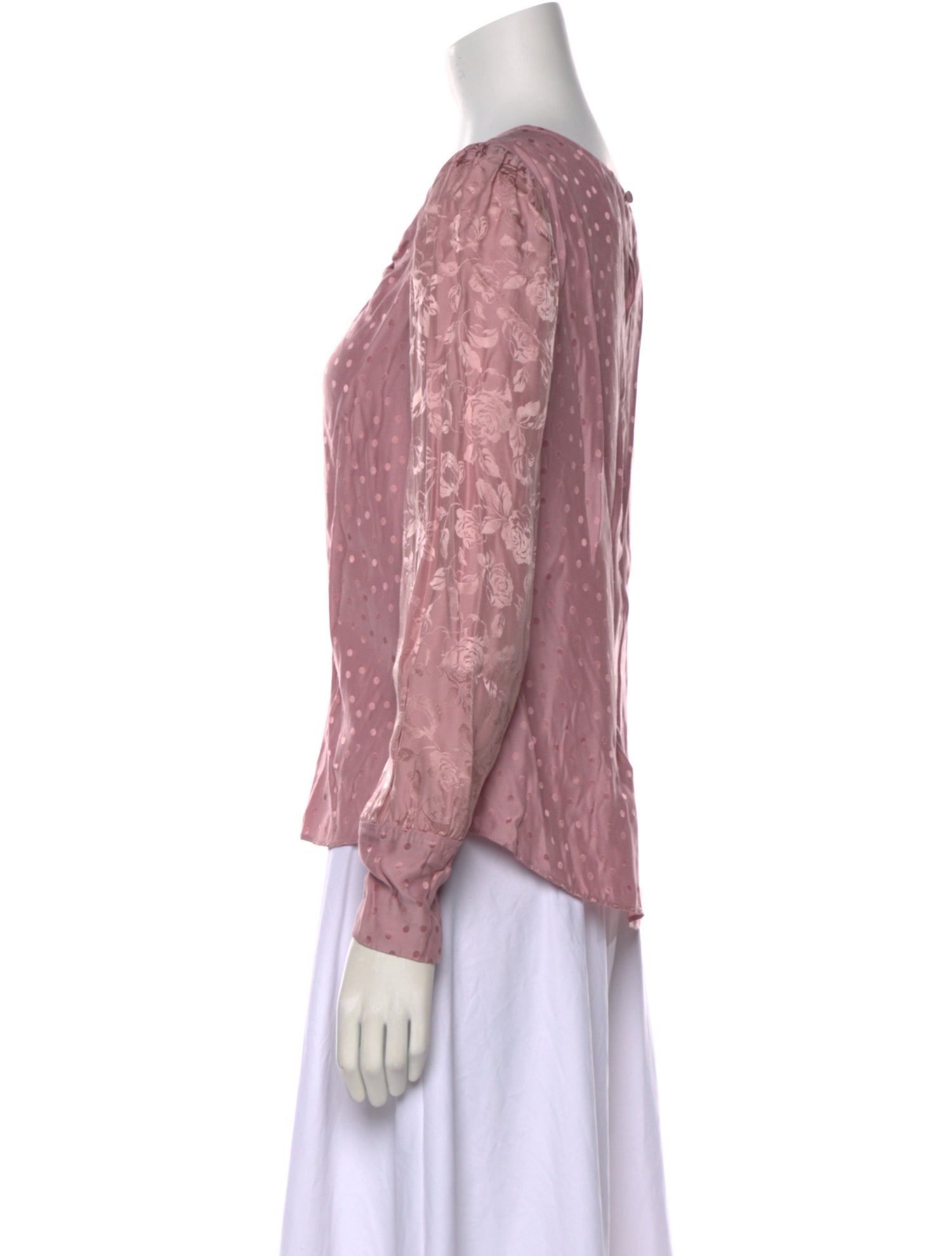 Tailored by Rebecca Taylor V-Neck Long Sleeve Blouse