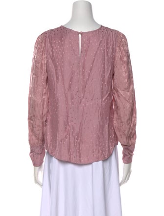 Tailored by Rebecca Taylor V-Neck Long Sleeve Blouse