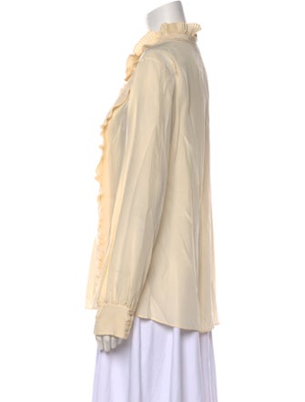 Tailored by Rebecca Taylor Silk Mock Neck Blouse