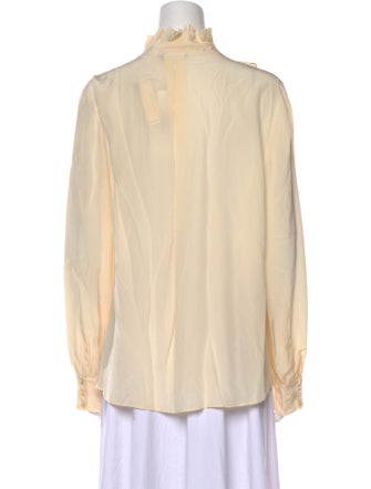 Tailored by Rebecca Taylor Silk Mock Neck Blouse
