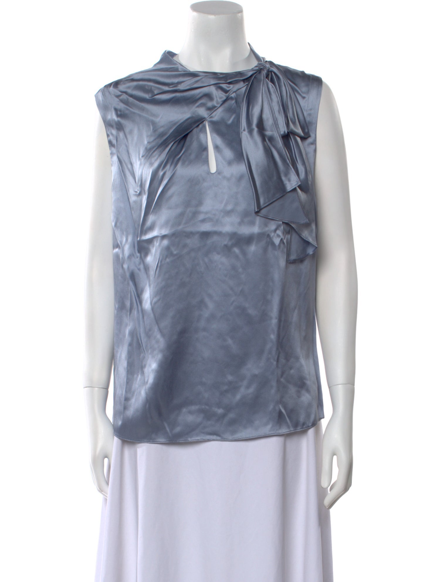 Tailored by Rebecca Taylor Silk Tie Neck Blouse