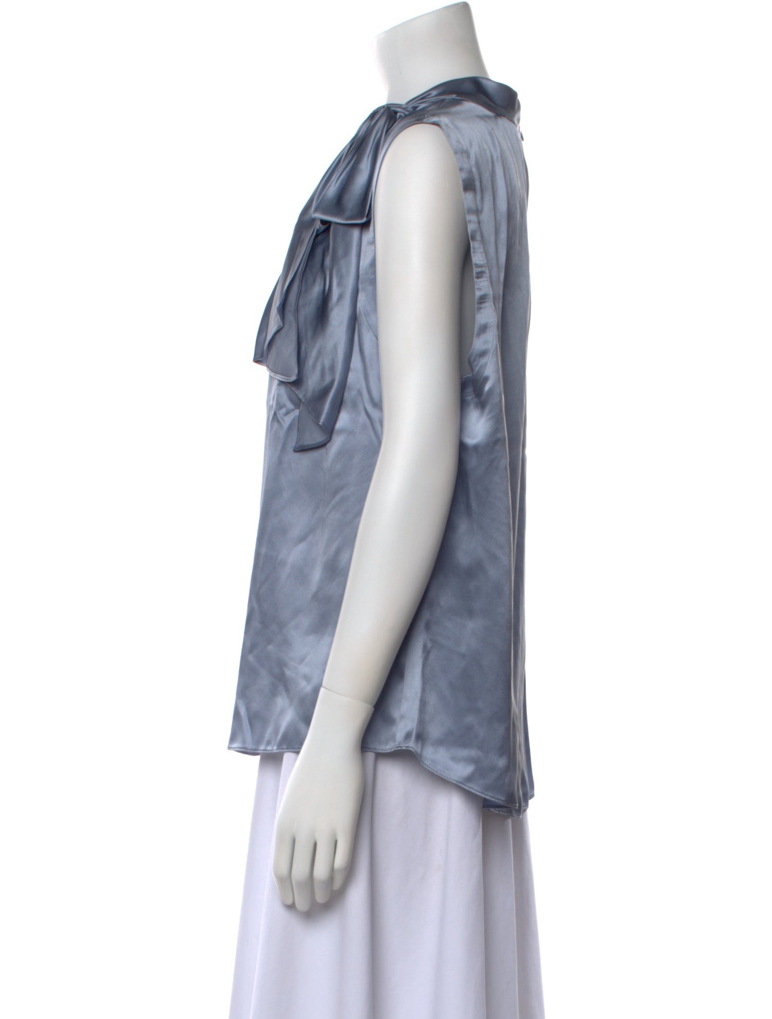 Tailored by Rebecca Taylor Silk Tie Neck Blouse