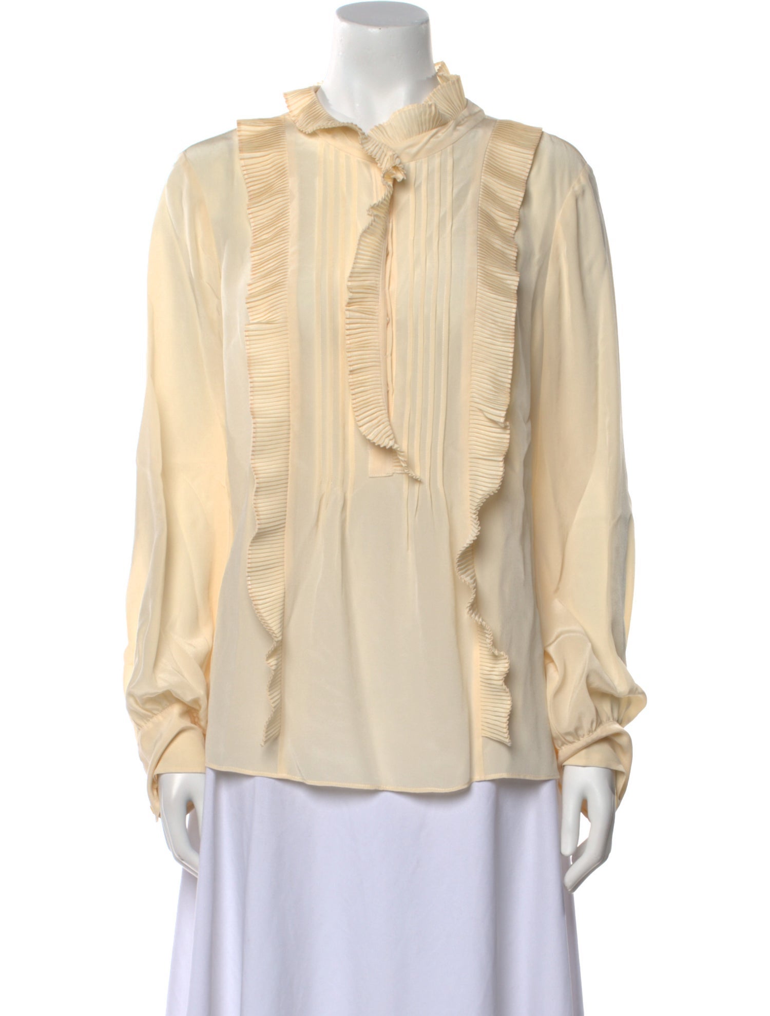 Tailored by Rebecca Taylor Silk Mock Neck Blouse