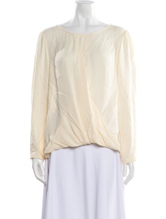 Tailored by Rebecca Taylor Silk Bateau Neckline Blouse