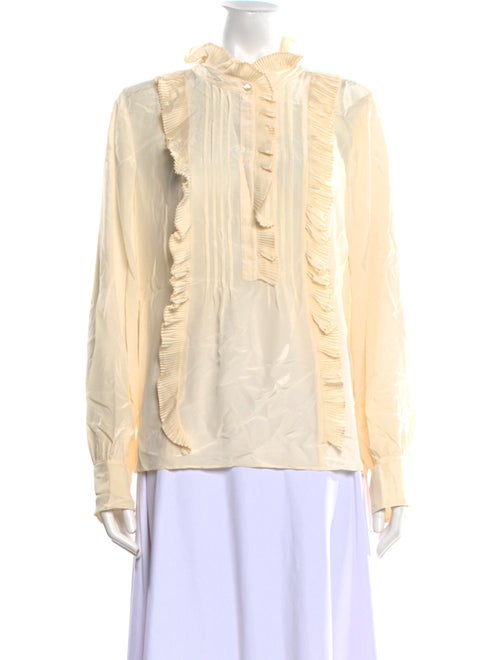 Tailored by Rebecca Taylor Silk Mock Neck Blouse