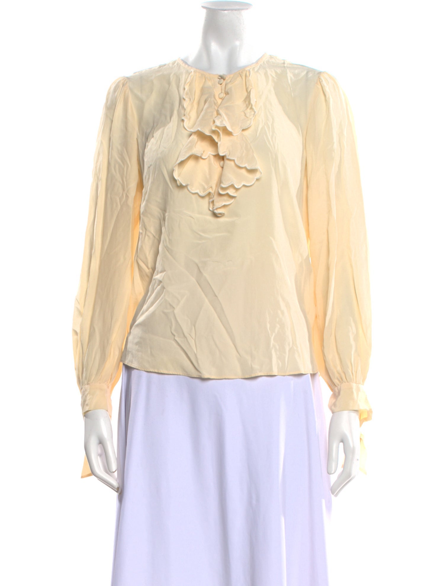 Tailored by Rebecca Taylor Silk Crew Neck Blouse