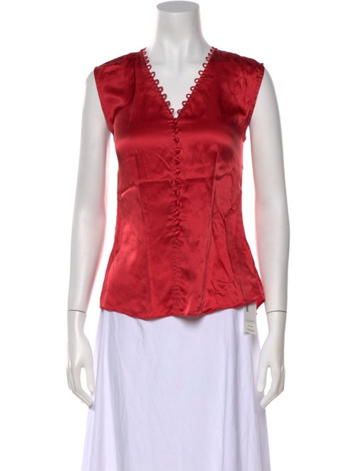 Tailored by Rebecca Taylor Silk V-Neck Blouse