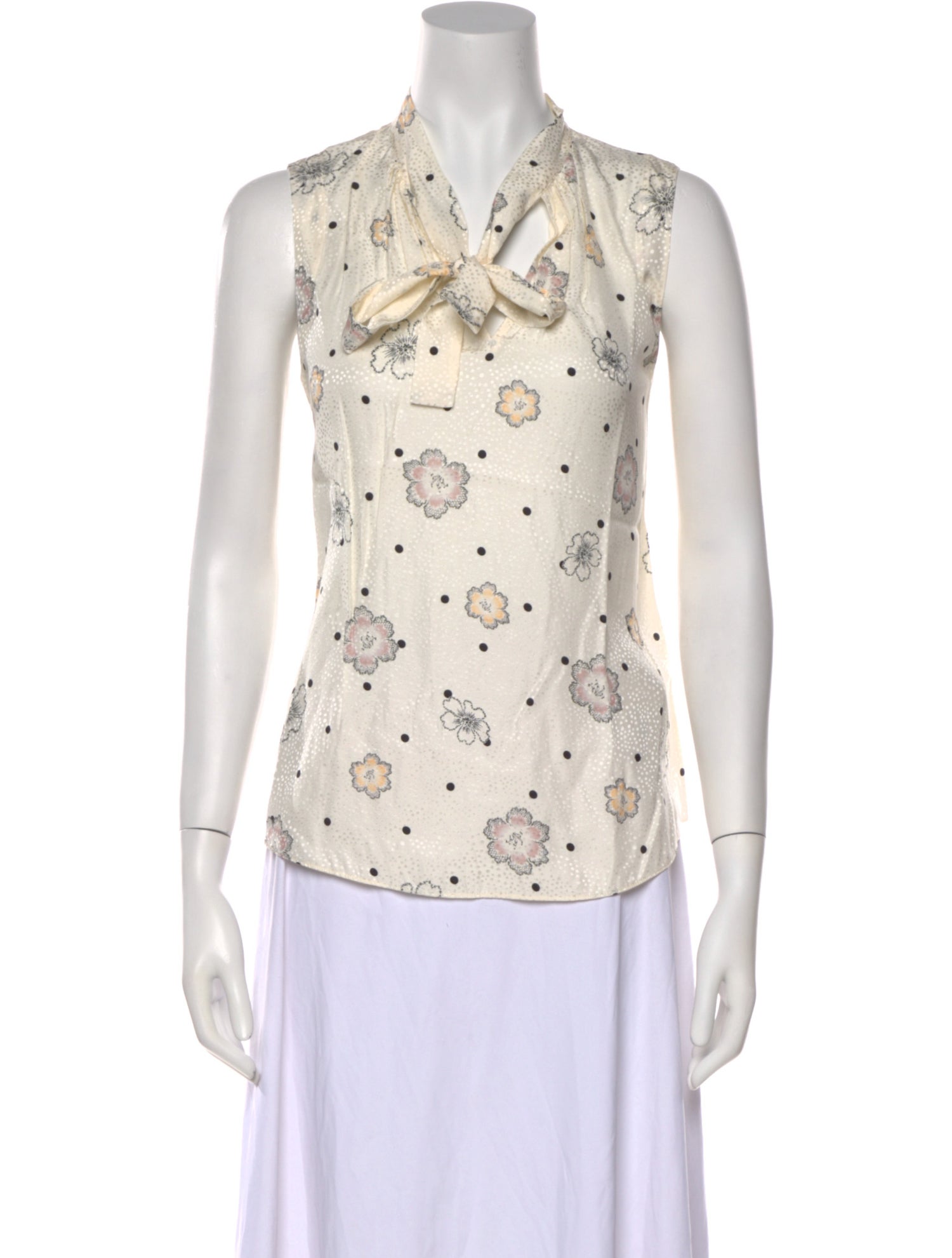 Tailored by Rebecca Taylor Floral Print Cowl Neck Blouse