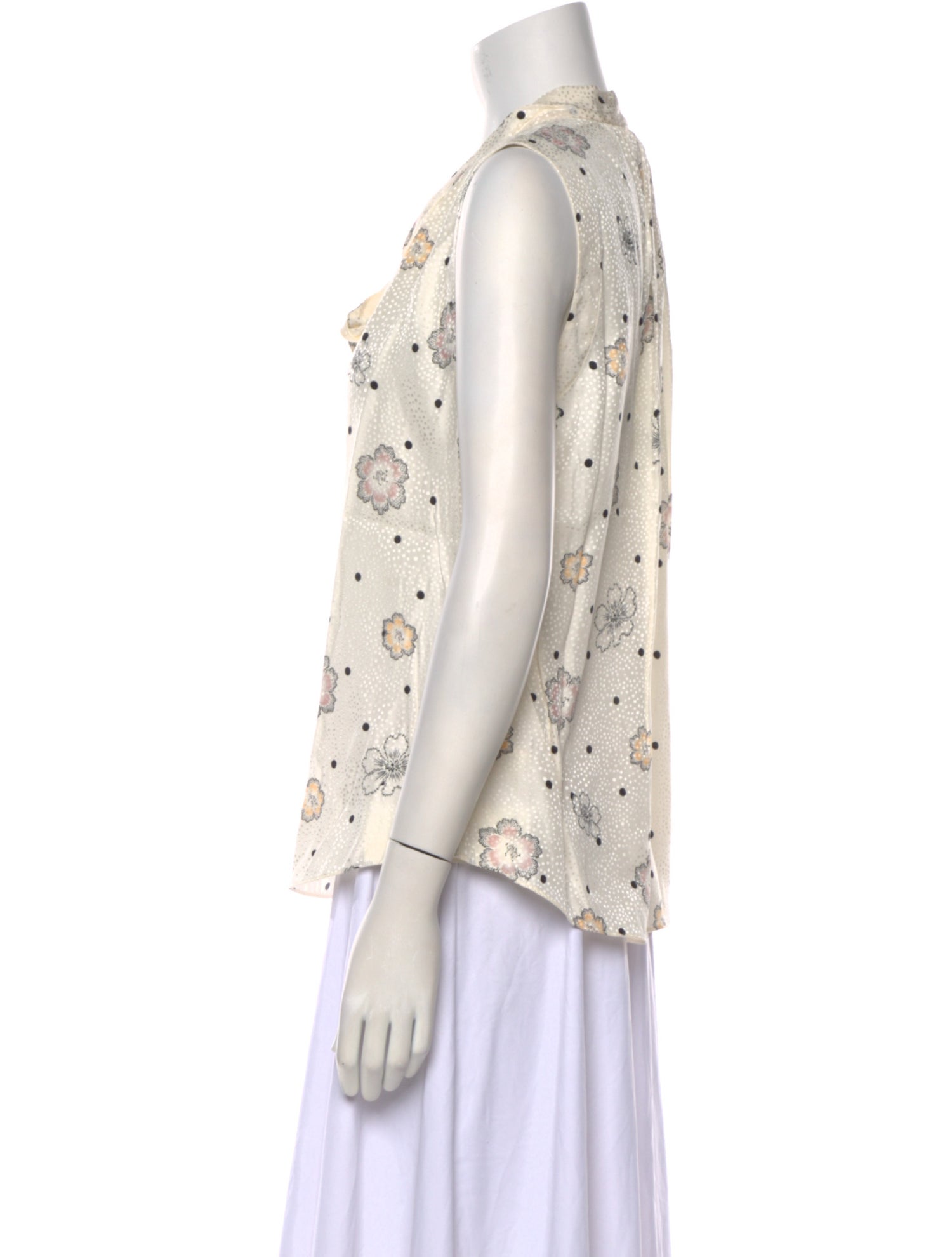 Tailored by Rebecca Taylor Floral Print Cowl Neck Blouse