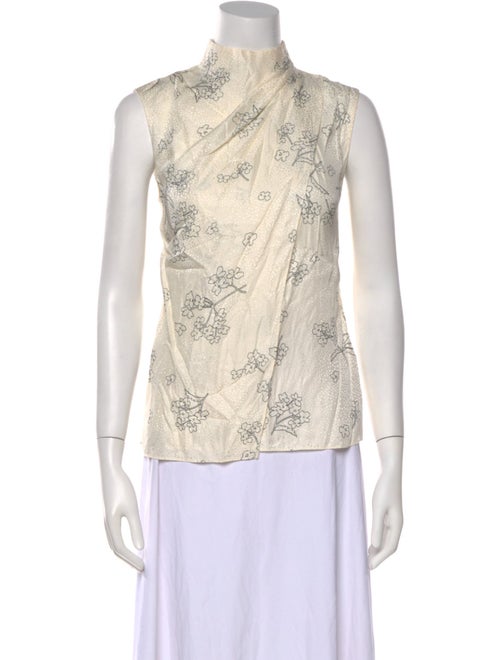 Tailored by Rebecca Taylor Printed Mock Neck Blouse