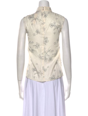 Tailored by Rebecca Taylor Printed Mock Neck Blouse