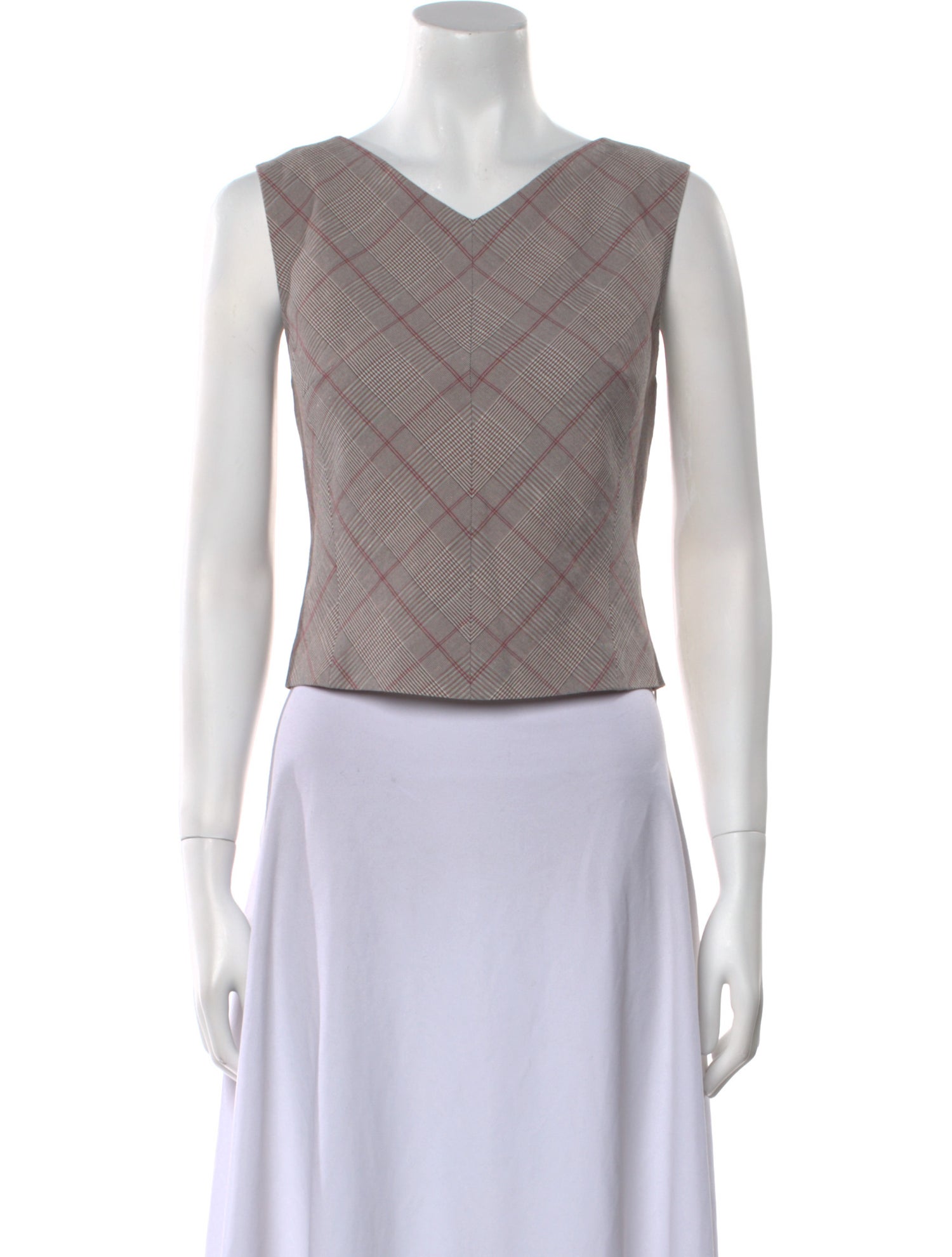 Tailored by Rebecca Taylor V-Neck Sleeveless Crop Top