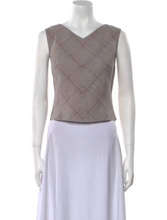 Tailored by Rebecca Taylor V-Neck Sleeveless Crop Top